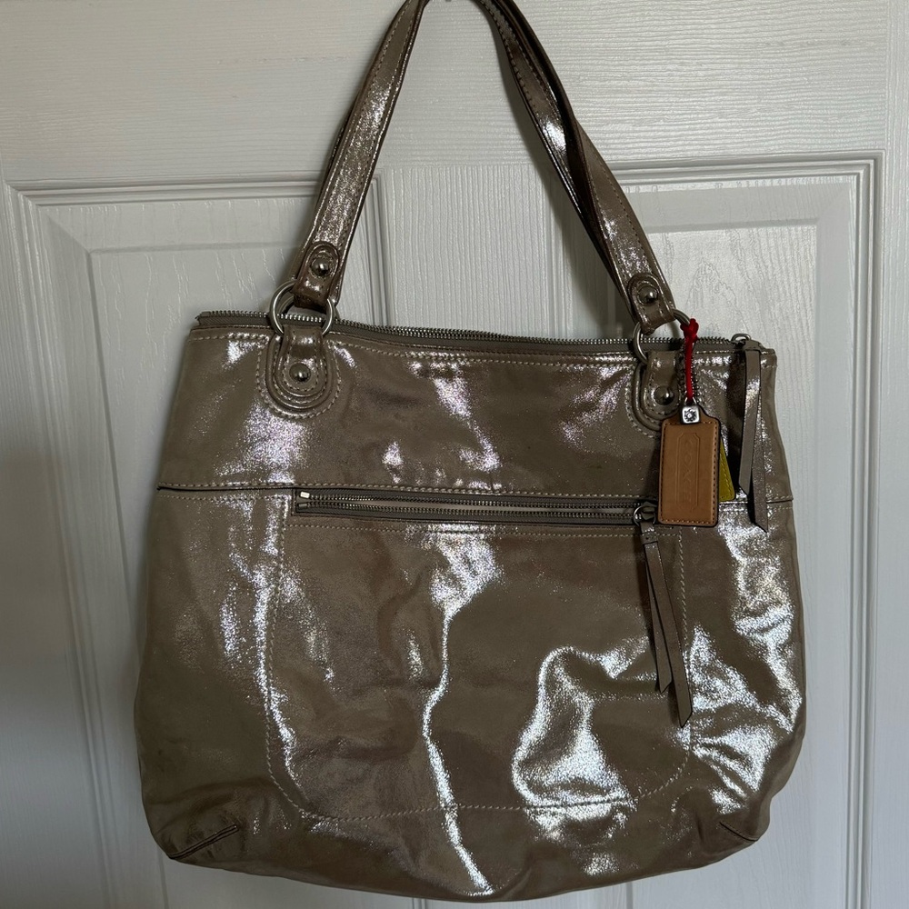 Coach Shiny Silver Shoulder Bag - Preloved